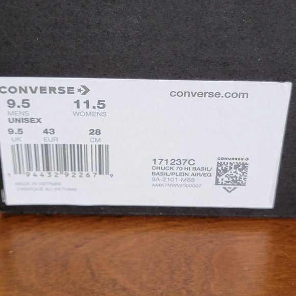 Converse x Carhartt WIP Chuck 70 Hi "Hinterland" 171237C Size Men's 9.5 NWB - Picture 13 of 14